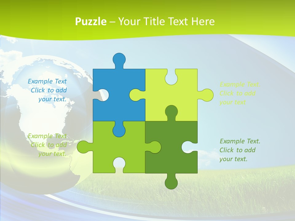 Globe On Grass PowerPoint Template
