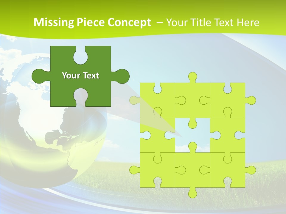 Globe On Grass PowerPoint Template