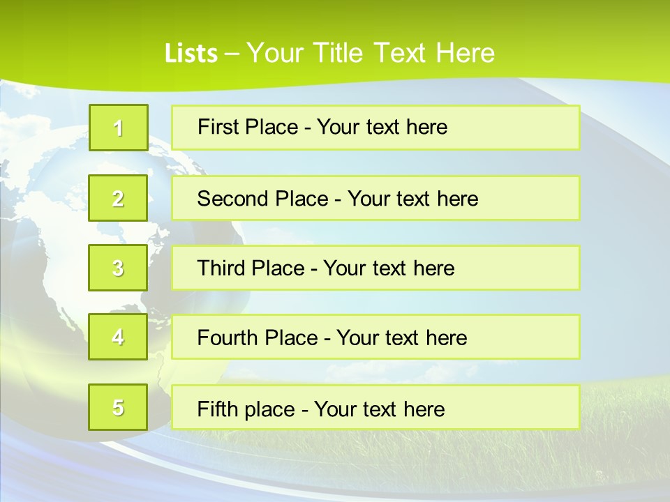 Globe On Grass PowerPoint Template