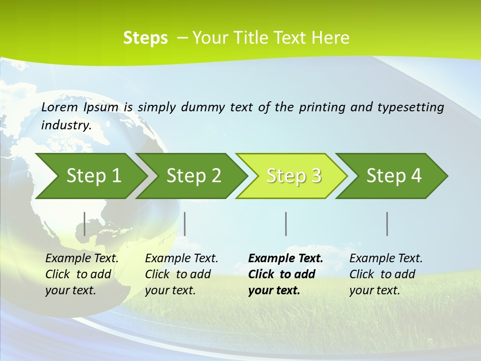 Globe On Grass PowerPoint Template