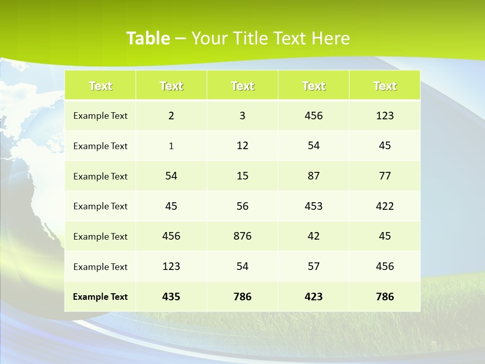 Globe On Grass PowerPoint Template