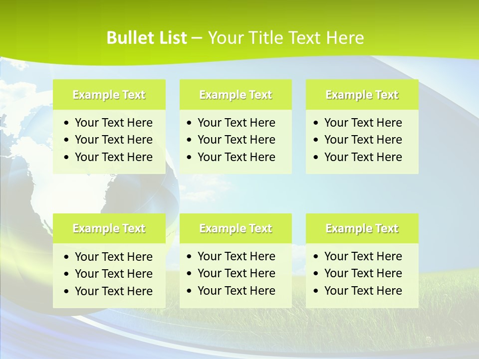 Globe On Grass PowerPoint Template
