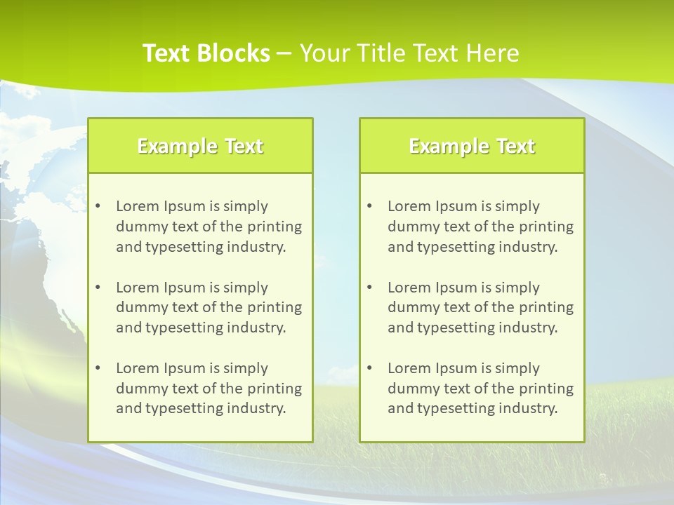 Globe On Grass PowerPoint Template
