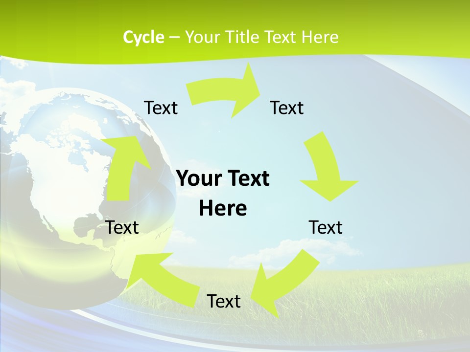 Globe On Grass PowerPoint Template