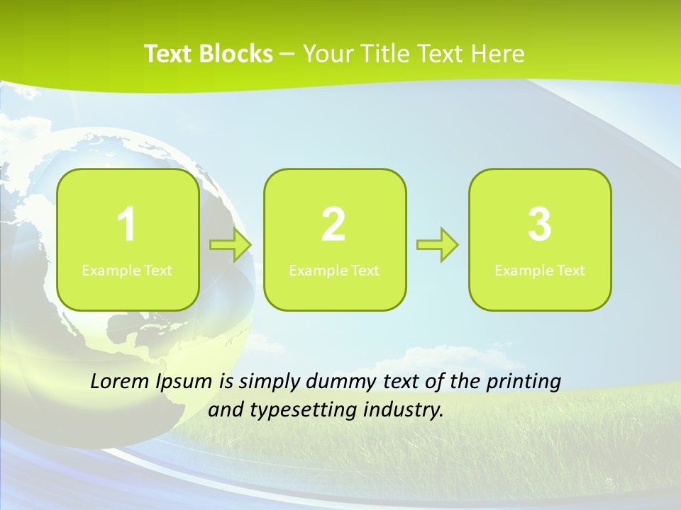 Globe On Grass PowerPoint Template