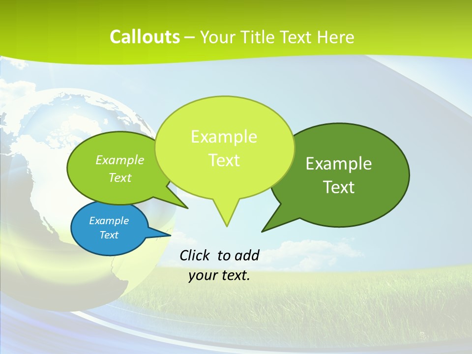 Globe On Grass PowerPoint Template