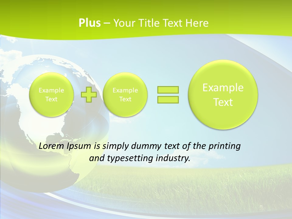 Globe On Grass PowerPoint Template
