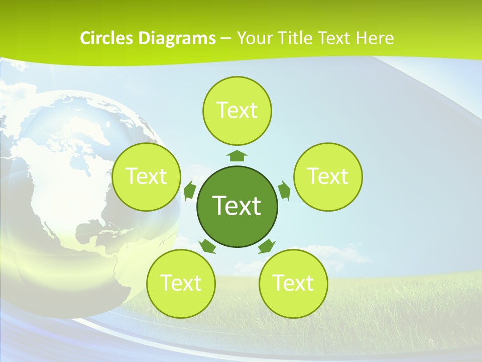 Globe On Grass PowerPoint Template