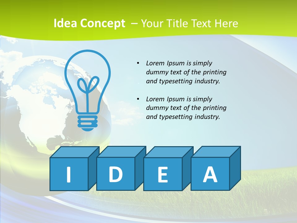 Globe On Grass PowerPoint Template