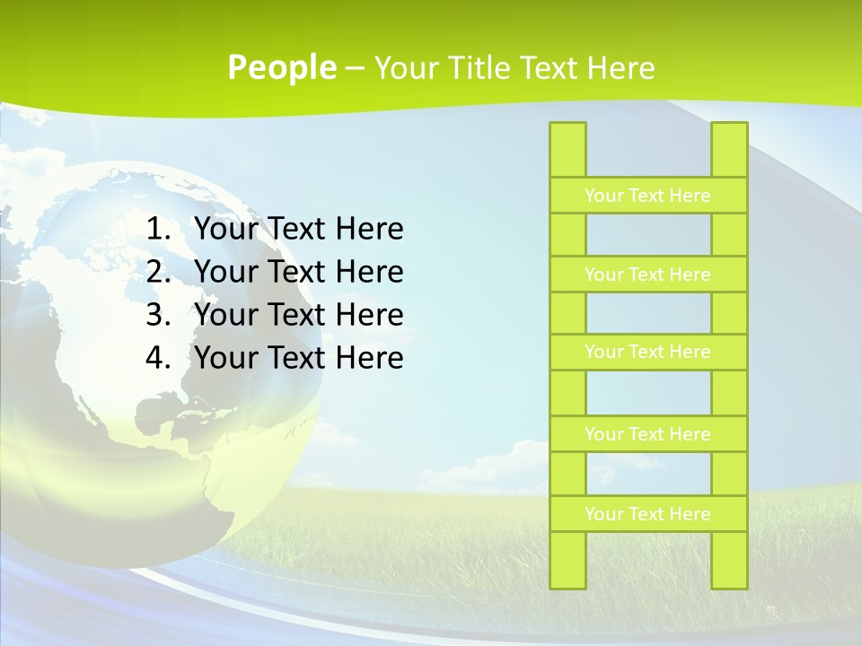 Globe On Grass PowerPoint Template