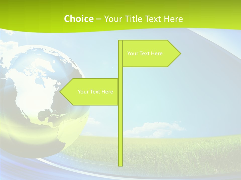 Globe On Grass PowerPoint Template