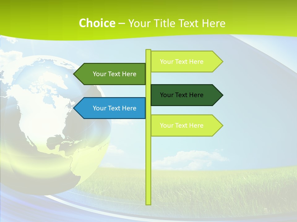 Globe On Grass PowerPoint Template
