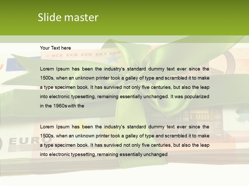 Bundle Of Money Euro PowerPoint Template