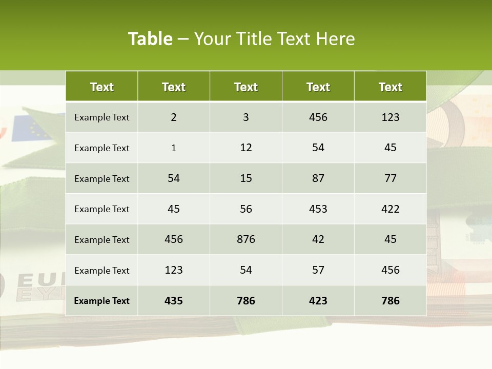 Bundle Of Money Euro PowerPoint Template
