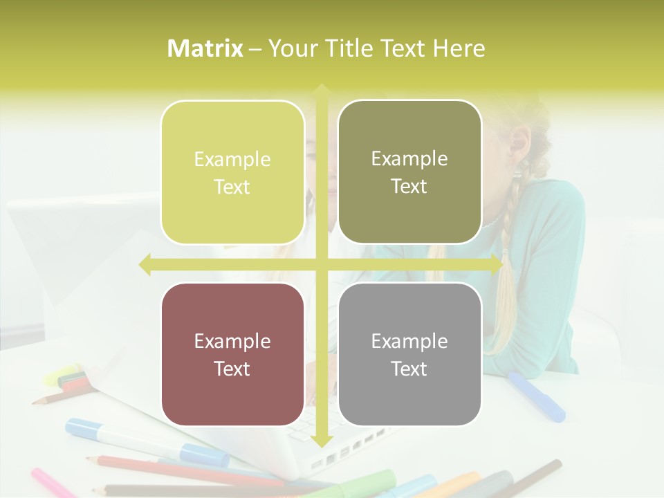 Twins With Laptop PowerPoint Template