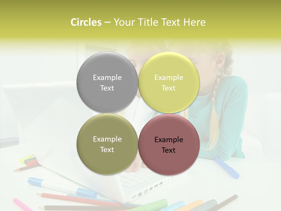 Twins With Laptop PowerPoint Template