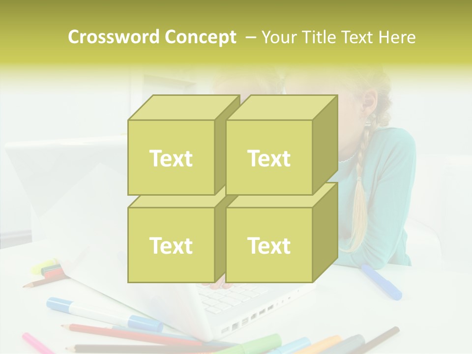 Twins With Laptop PowerPoint Template