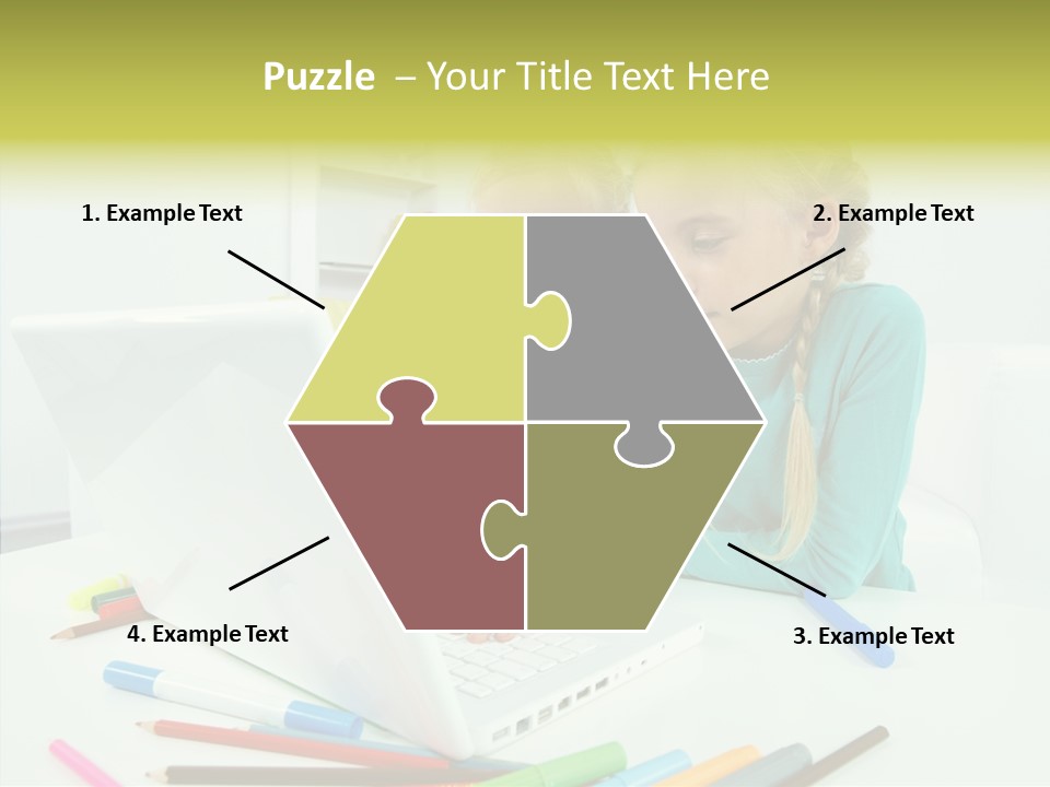 Twins With Laptop PowerPoint Template