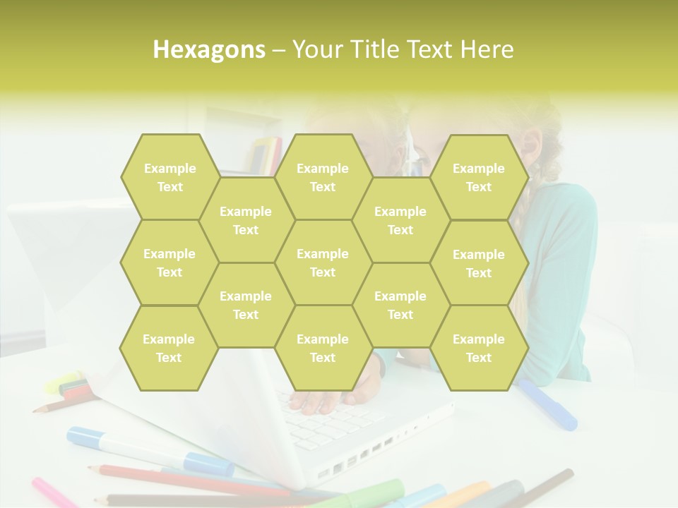 Twins With Laptop PowerPoint Template