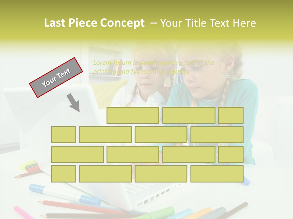 Twins With Laptop PowerPoint Template