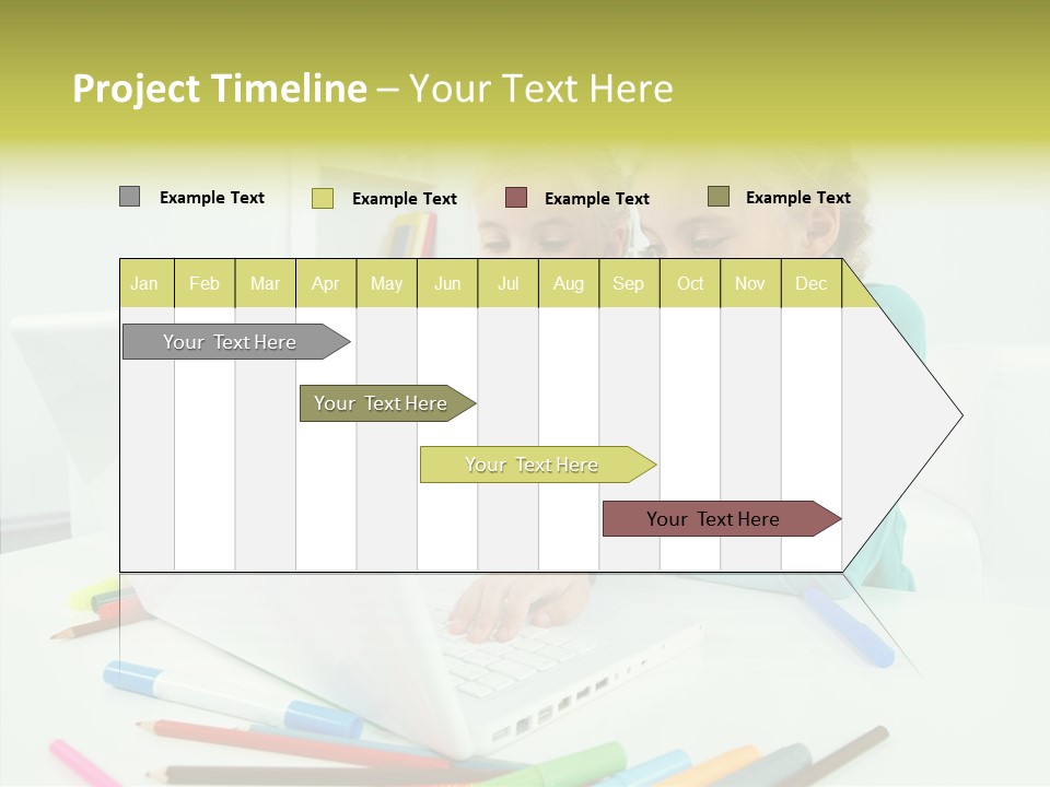Twins With Laptop PowerPoint Template