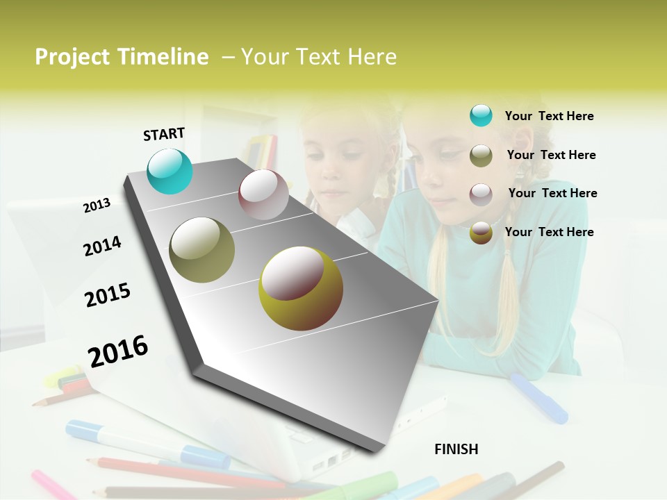 Twins With Laptop PowerPoint Template