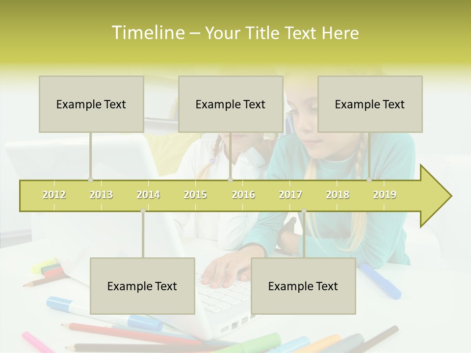 Twins With Laptop PowerPoint Template