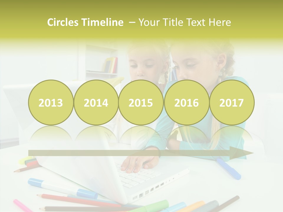 Twins With Laptop PowerPoint Template