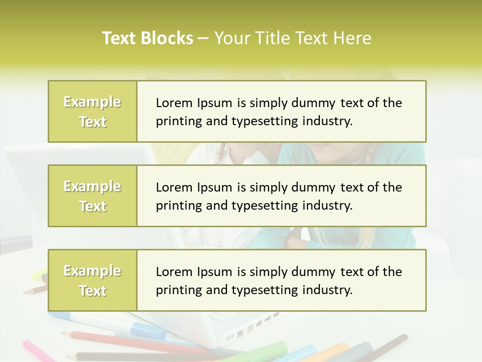 Twins With Laptop PowerPoint Template