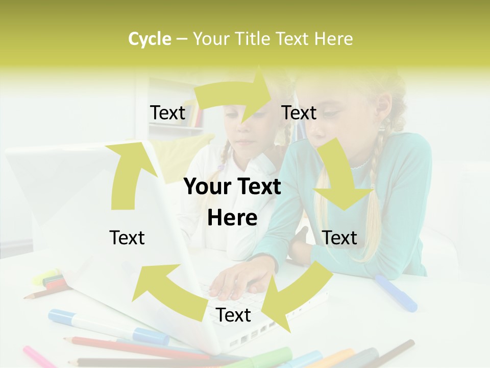 Twins With Laptop PowerPoint Template