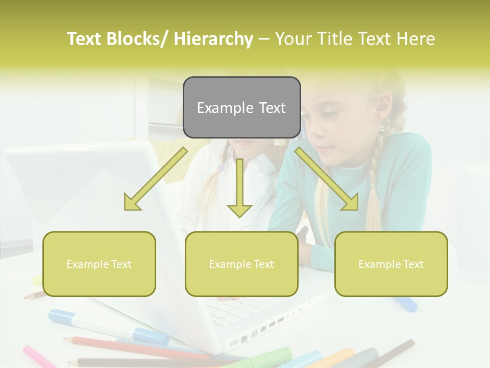 Twins With Laptop PowerPoint Template