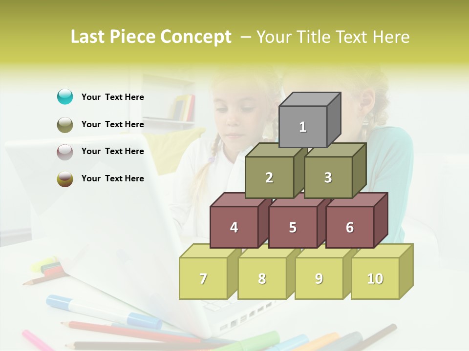 Twins With Laptop PowerPoint Template