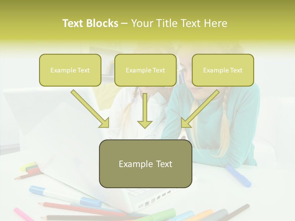 Twins With Laptop PowerPoint Template