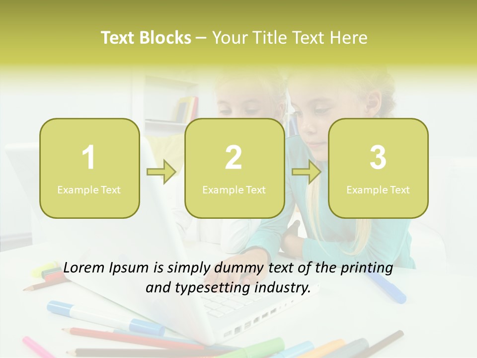 Twins With Laptop PowerPoint Template