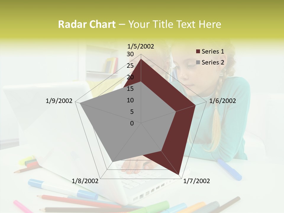 Twins With Laptop PowerPoint Template