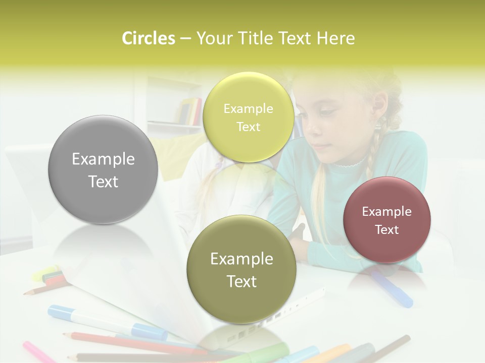 Twins With Laptop PowerPoint Template