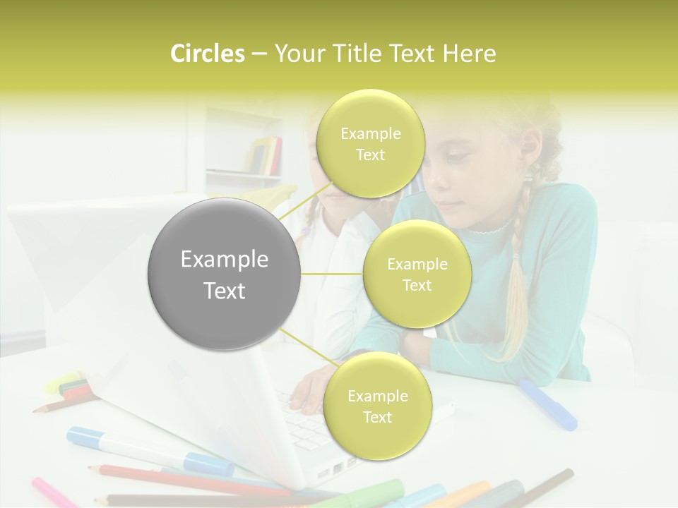 Twins With Laptop PowerPoint Template