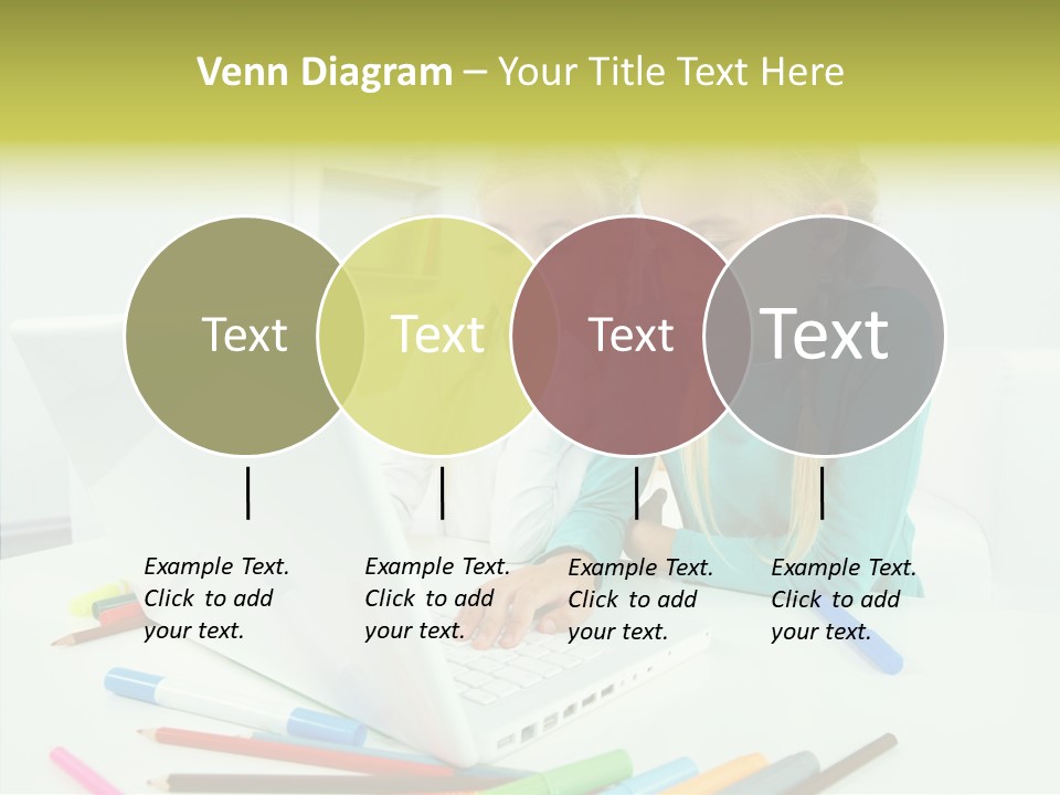 Twins With Laptop PowerPoint Template