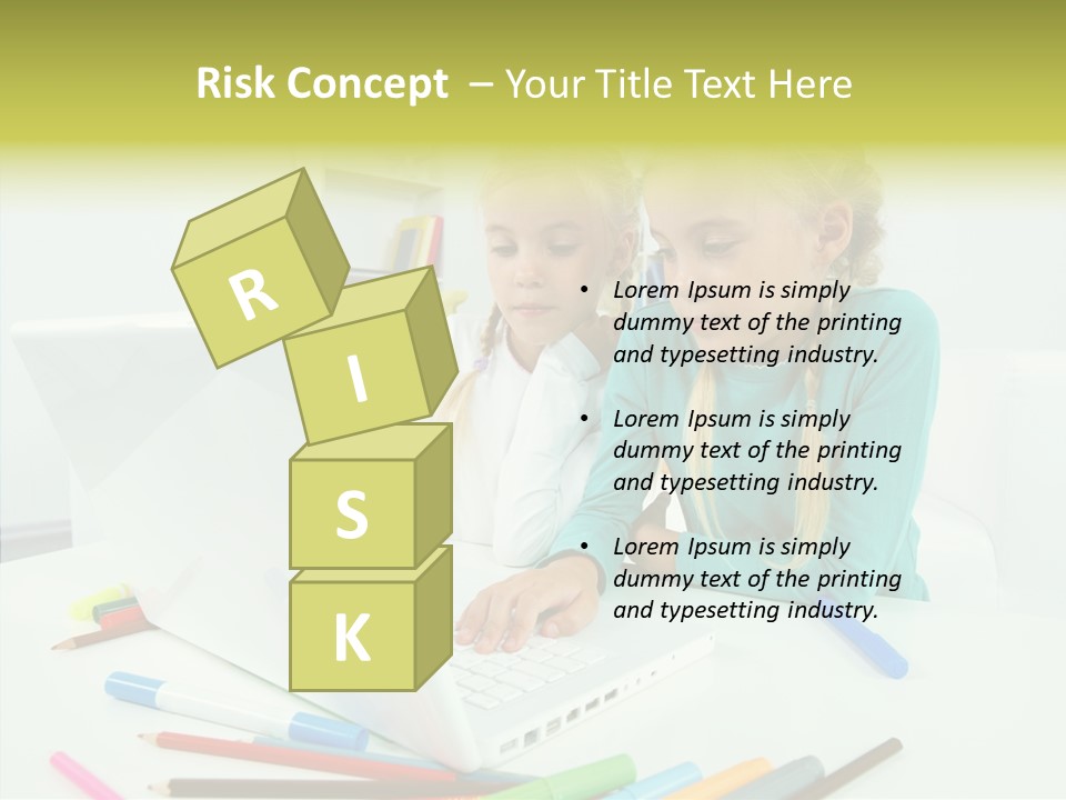 Twins With Laptop PowerPoint Template