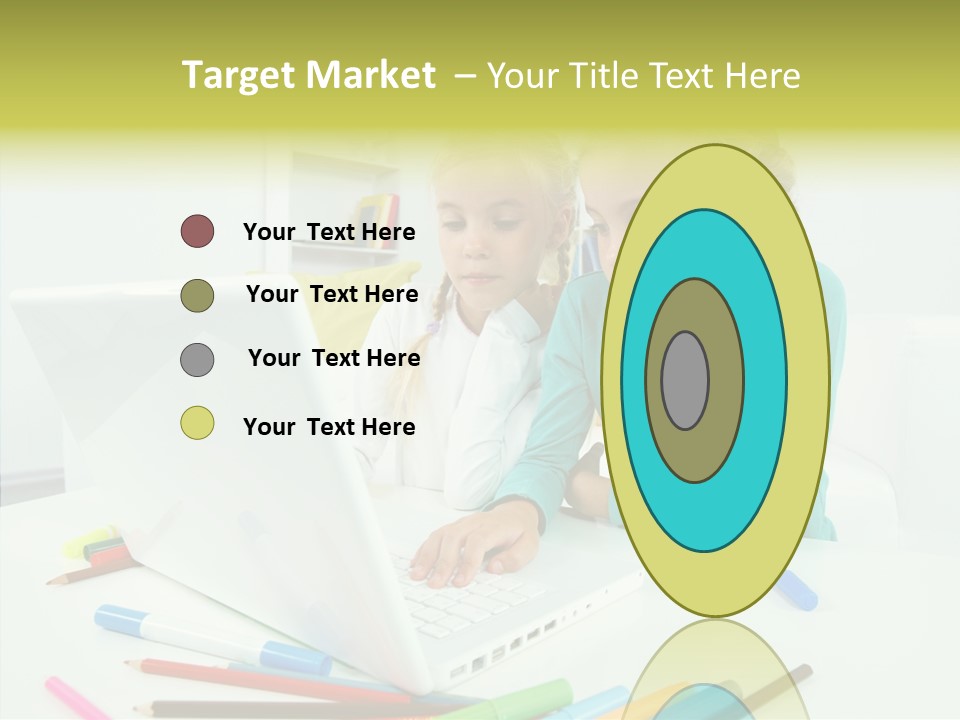 Twins With Laptop PowerPoint Template