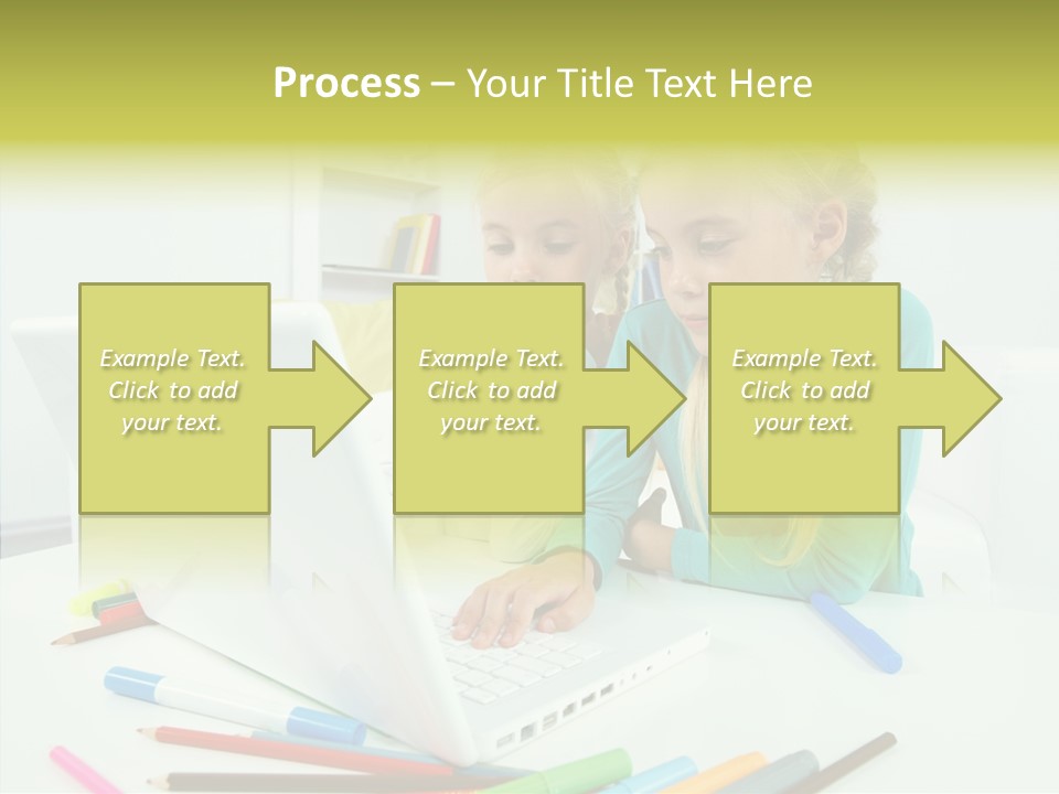 Twins With Laptop PowerPoint Template