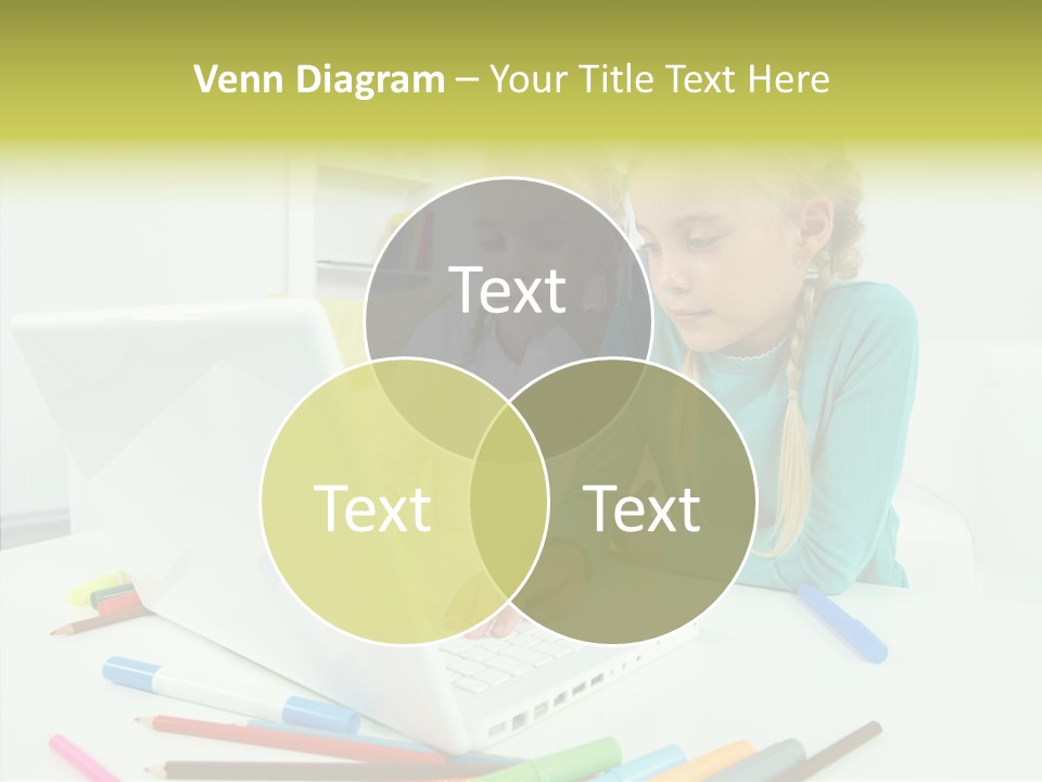 Twins With Laptop PowerPoint Template