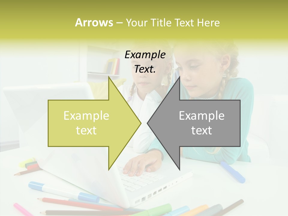 Twins With Laptop PowerPoint Template