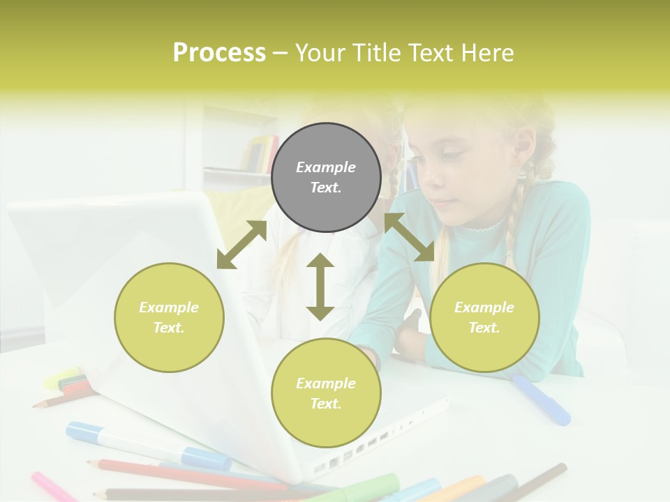 Twins With Laptop PowerPoint Template
