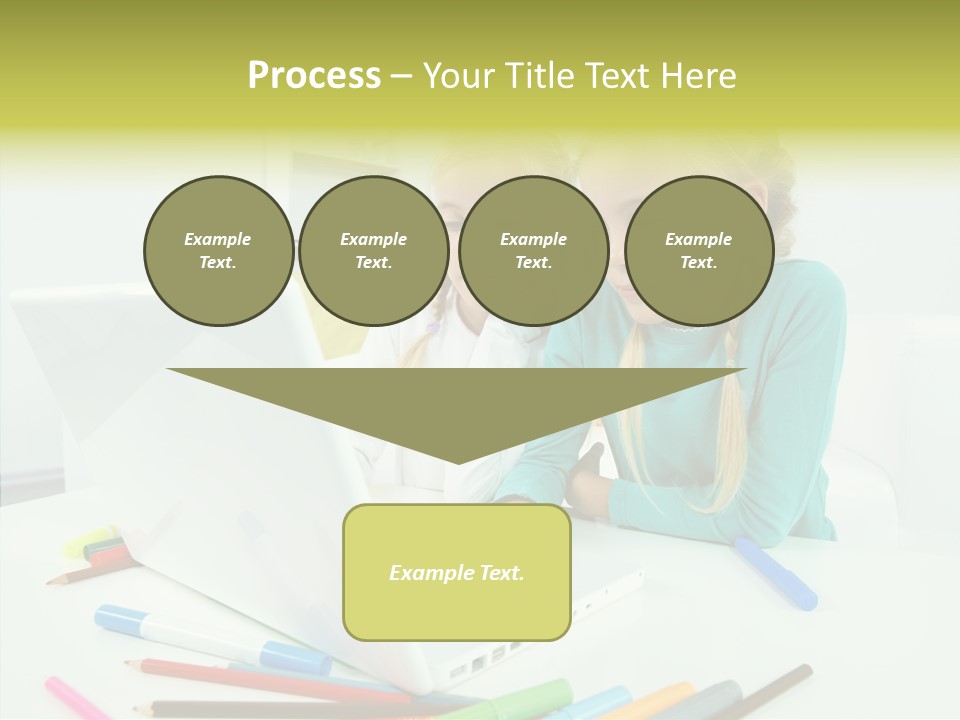 Twins With Laptop PowerPoint Template