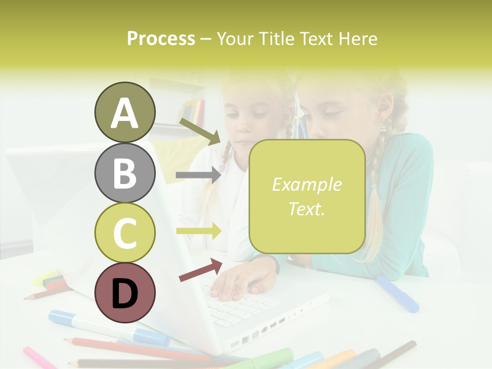 Twins With Laptop PowerPoint Template