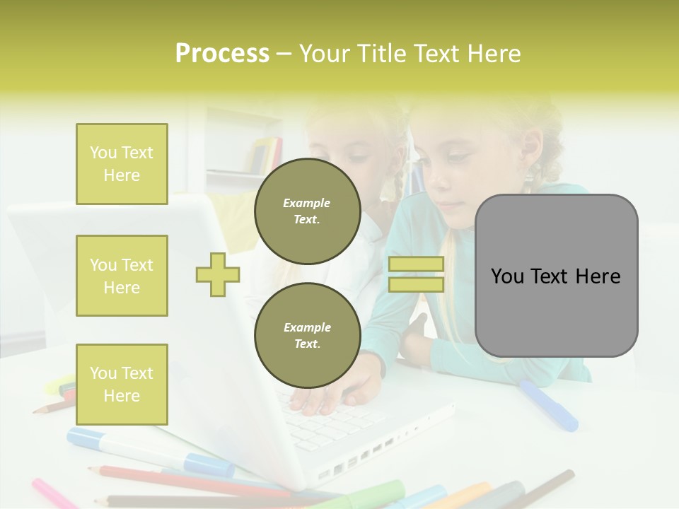 Twins With Laptop PowerPoint Template