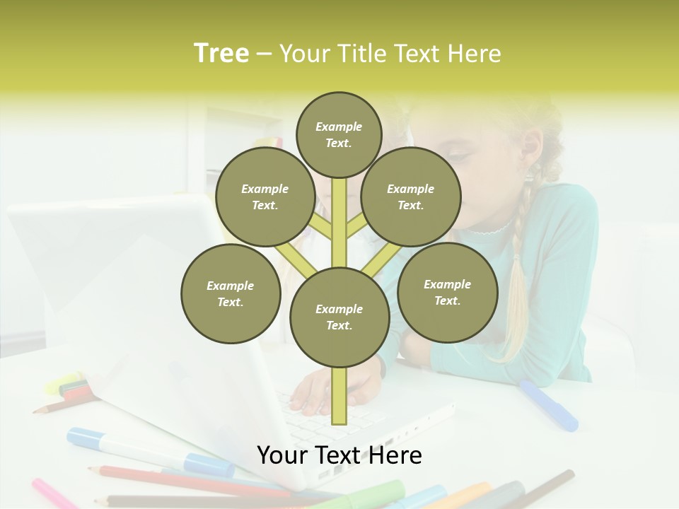 Twins With Laptop PowerPoint Template