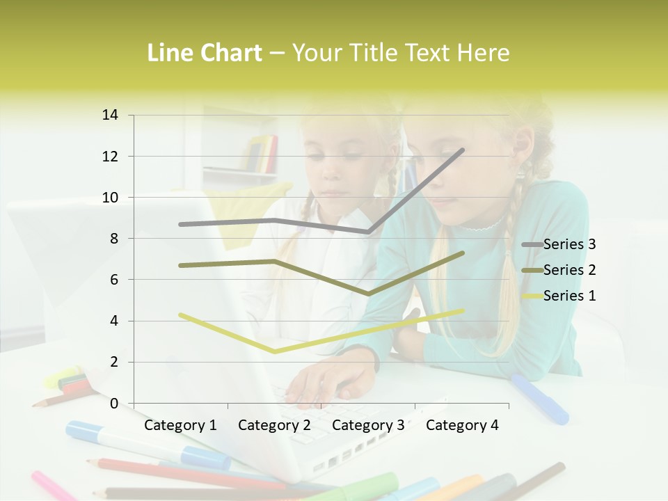 Twins With Laptop PowerPoint Template