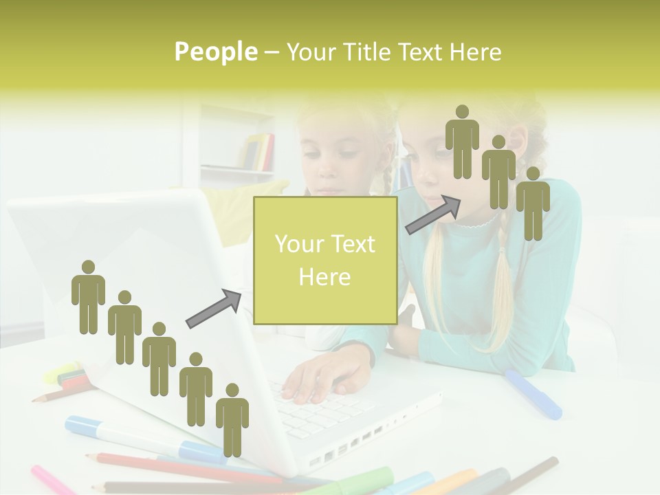 Twins With Laptop PowerPoint Template
